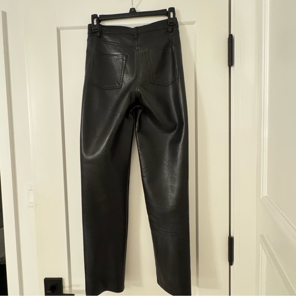 Aritzia Straight Leather Black Pants - Wilfred Size 0 - Picture 3 of 5